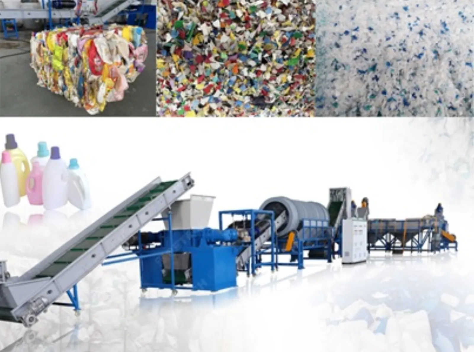 3000kg/hr PET bottle recycling machine