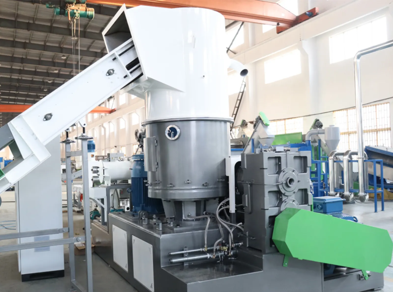 Plastic film bag recycling pelletizing machine