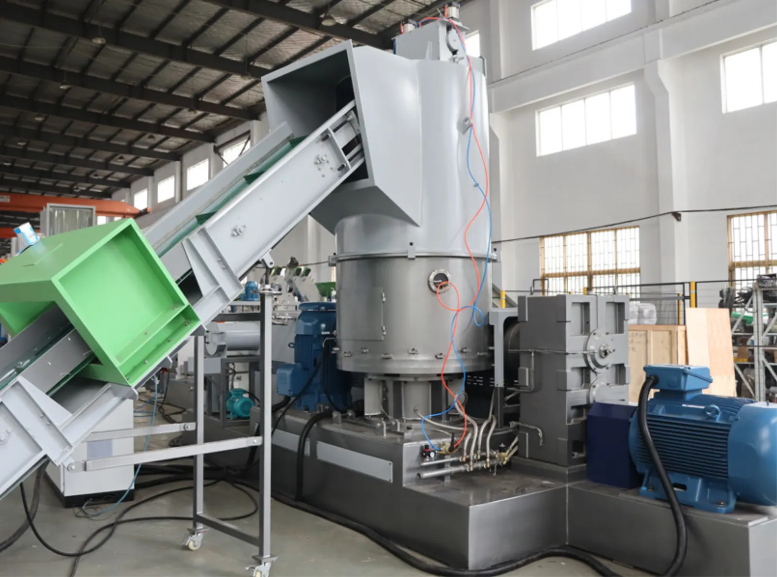 레이저 필터가 포함된 플라스틱 LDPE LLDPE HDPE 필름 백 라피아 재활용 펠릿화 기계