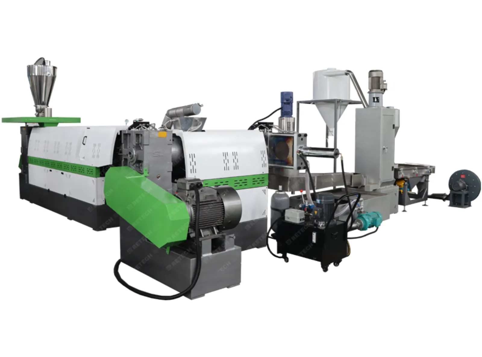 プラスチックHDPE・PP硬質フレークペレット化ライン