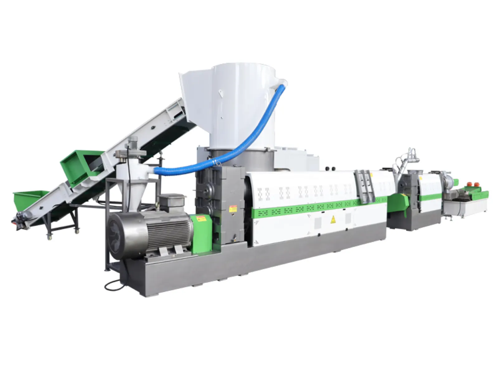 Shredder-Compactor Integrated Plastic PE Film PP Woven Bag Recycling Pelletizing Machine