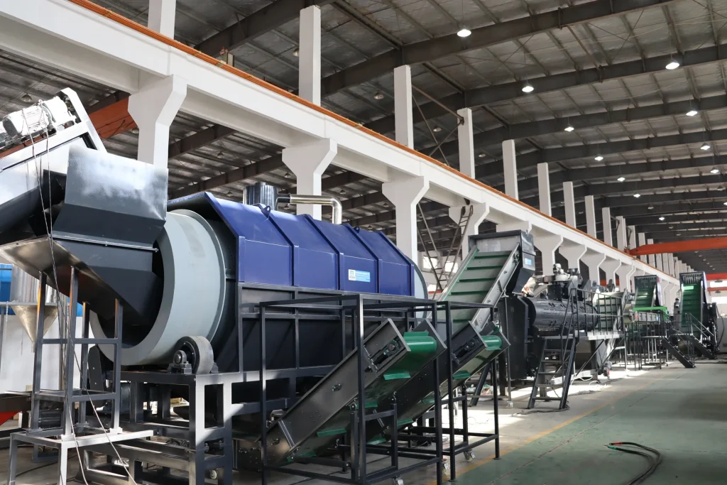 HDPE PP bottle washing line hot washer and conveyor