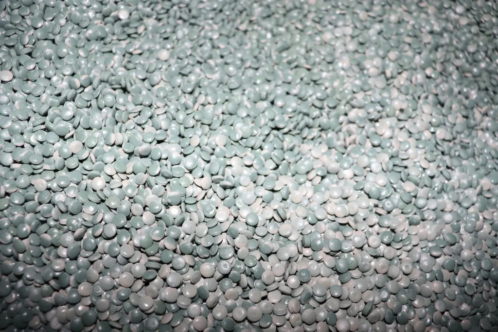 Clear recycled pellets after film pelletizing